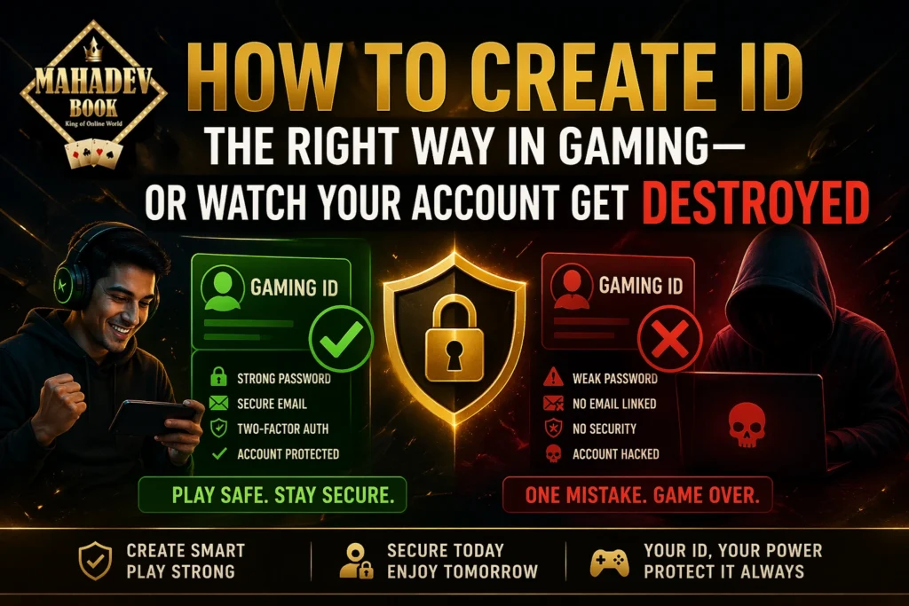 How to create ID in gaming safely vs risky account setup showing secure and hacked gaming ID comparison