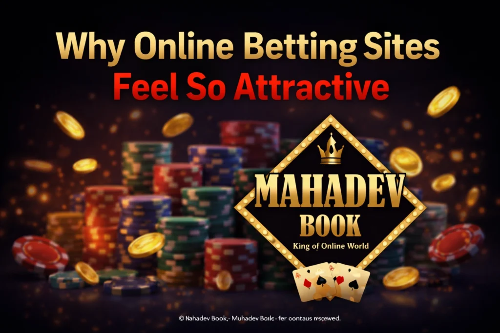 Why online betting sites feel so attractive with casino chips and Mahadev Book logo